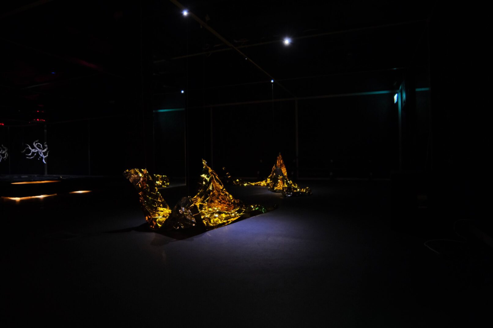 Golden safety blanket on dark background